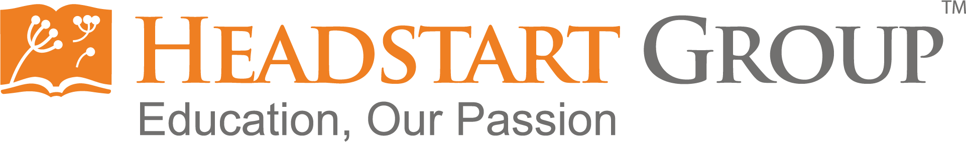 huge headstart orange logo plus motto